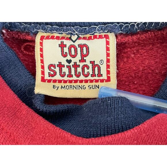 90s Y2k Snowman Puppy  Sweatshirt Cottagecore Blue Pullover Grannycore Sz L - Picture 4 of 6